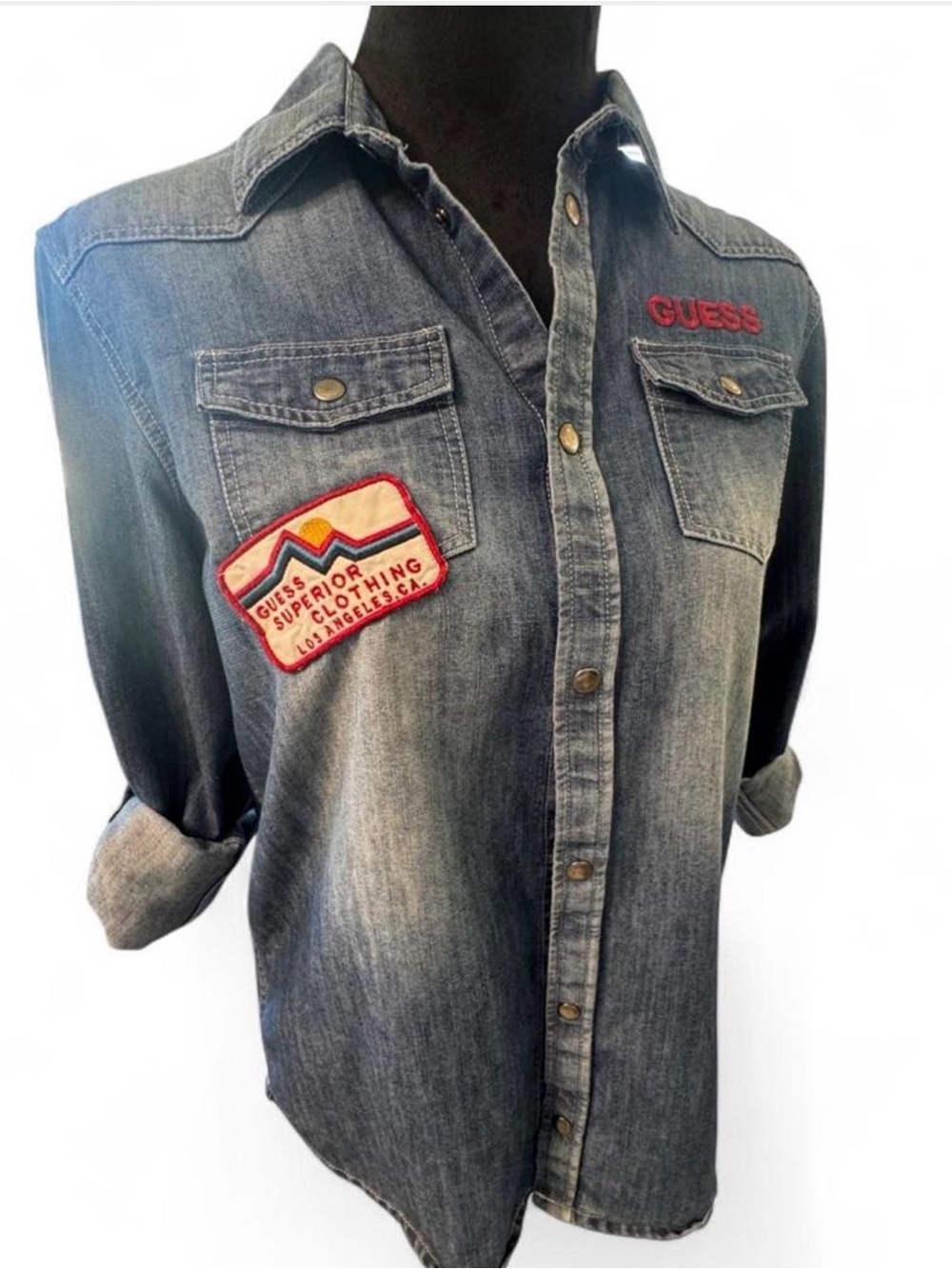 Guess Denim Embroidered Button up